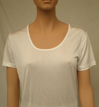 Silke undertrøje elfenben kort ærme 100% silke