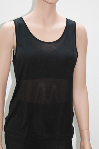 Silke tanktop sort 100% silke