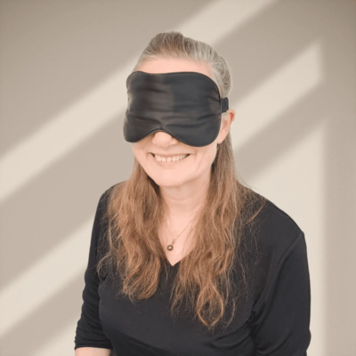 Silke SoveMaske -100% SilkeStof -100% SilkeFyld. Farve Sort