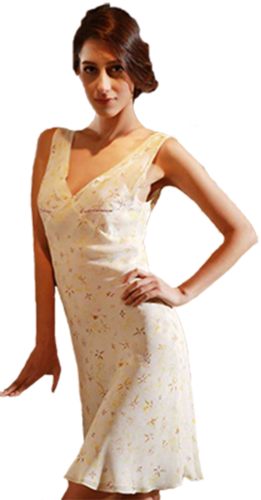 Silke natkjole ærmeløs 19momme silke, 100% silke