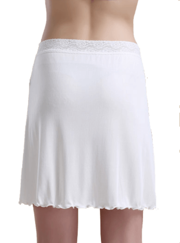 Silke Underskørt 100% silke, Hvid