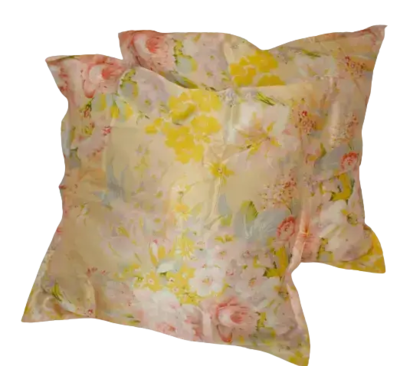 Silkepudebetræk med blomster i skønne farver, 19momme 100% mulberry silke