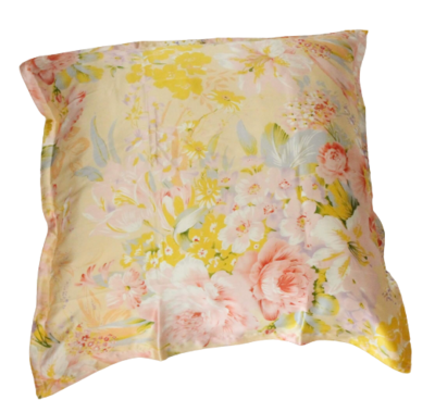 Silkepudebetræk med blomster i skønne farver, 19momme 100% mulberry silke
