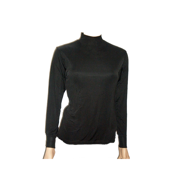 Silke turtleneck unisex 100% silke - sort