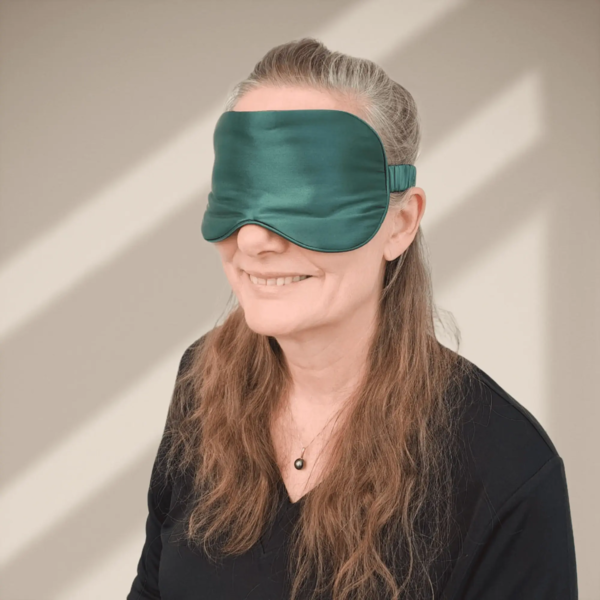 Silke SoveMaske -100% SilkeStof -100% SilkeFyld. Farve Smaragd