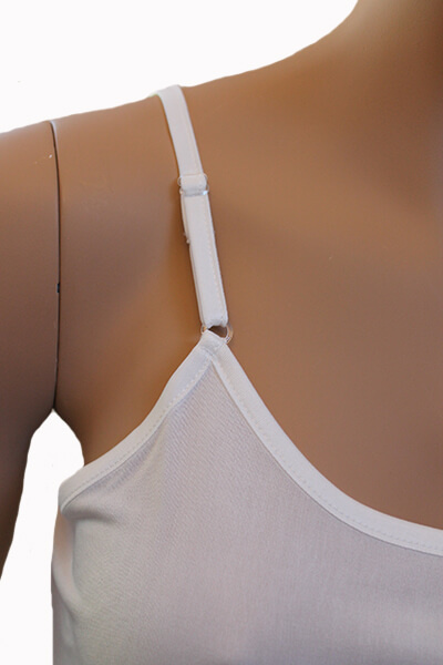 Silke underkjole strikket, 100% silke jersey, farve hvid str. S-M-L-XL