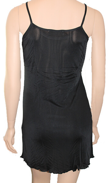 Silke underkjole strikket, 100% silke jersey, farve sort str. S-M-L-XL