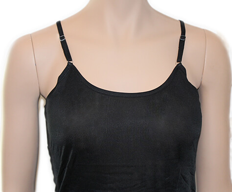 Silke underkjole strikket, 100% silke jersey, farve sort str. S-M-L-XL