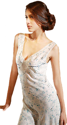 Silke natkjole ærmeløs 19momme silke, 100% silke