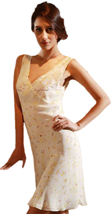 Silke natkjole ærmeløs 19momme silke, 100% silke