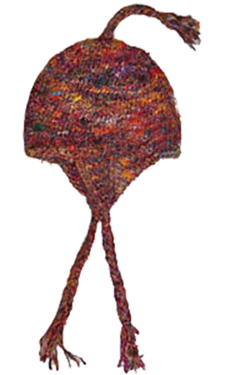 Silke Sari Hat hæklet, 100% silke,  fairtrade, Recycled