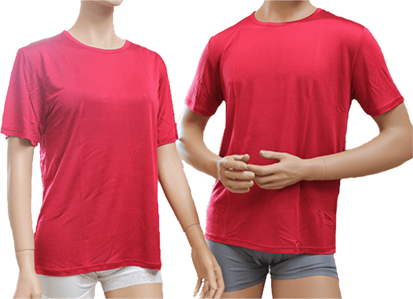 Silke t-shirt, 100% mulberry silke, unisex, vinrød