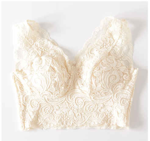 100% silke blonde BH top champagne