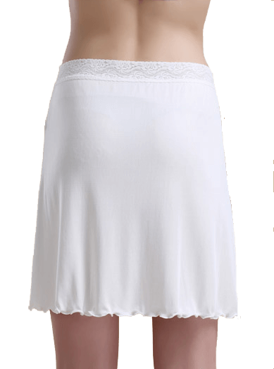 Silke Underskørt 100% silke, Hvid