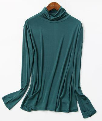 Silke Rullekrave Bluse 100% silke Grøn