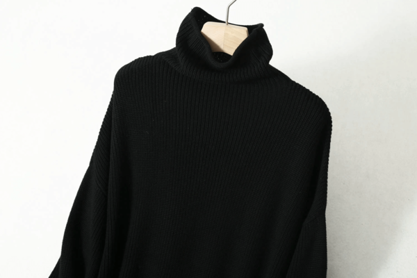 Silke Cashmere Strikkjole med rullekrave onesize sort