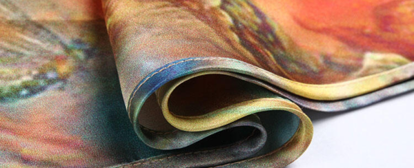 Silke Batwing Natkjole 100% silke 19momme - print i fantastiske farveflor (orange-rød-grøn-blå-og mange flere)