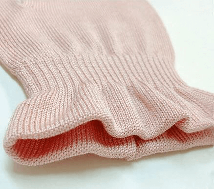 Silke Handske løs strikket 100% silke pink