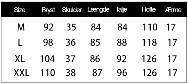 10% silke - 90% lycell jersey kortærmet pyjamas str. guide