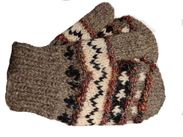 Håndstrikkede uld-silke luffer. Fairtrade