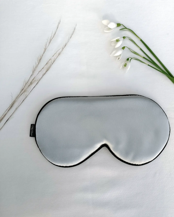 Grå Silke SoveMaske -100% SilkeStof -100% SilkeFyld!