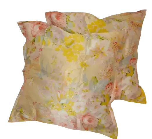 Silkepudebetræk med blomster i skønne farver, 19momme 100% mulberry silke