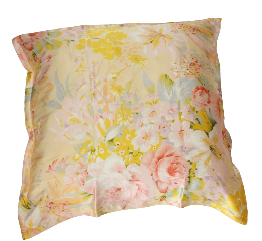 Silkepudebetræk med blomster i skønne farver, 19momme 100% mulberry silke