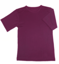 Silke tshirt børn 100% Mulberry Silke i farven bordeaux.