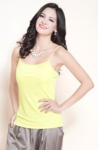Silke camisole gul 100% silke