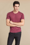 Silke t-shirt, 100% mulberry silke, unisex, vinrød