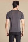 Silke t-shirt, 100% mulberry silke, unisex, Graa