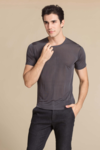Silke t-shirt, 100% mulberry silke, unisex, Graa